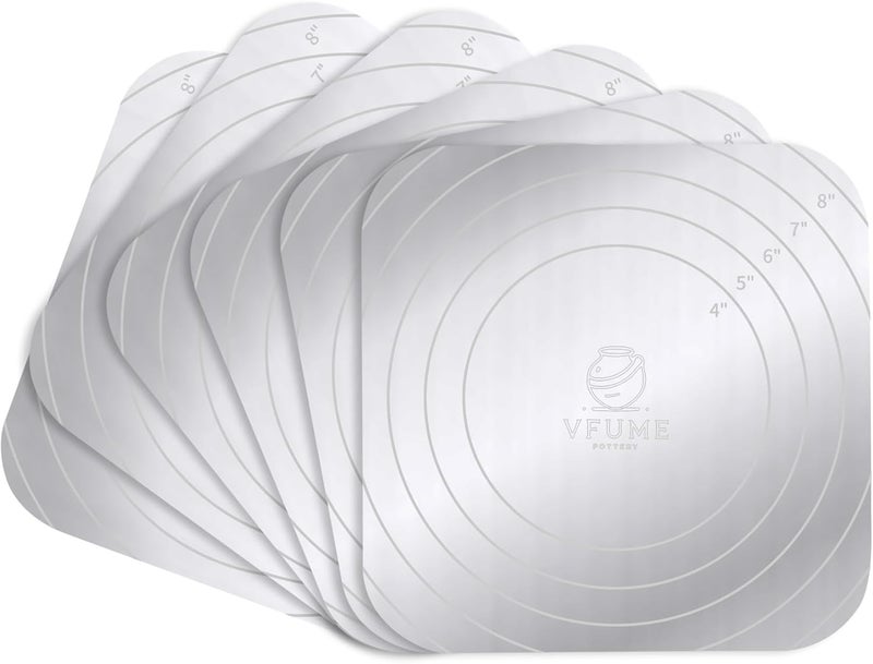 6PCS Aluminum Inserts for 12" PVC Pottery Wheel Bat System, Replacement Aluminum Plate Set, Compatible with Clay Ceramic Bat Tools